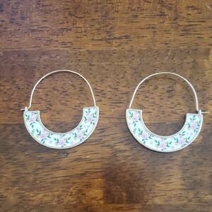 Floral Hoop Earrings